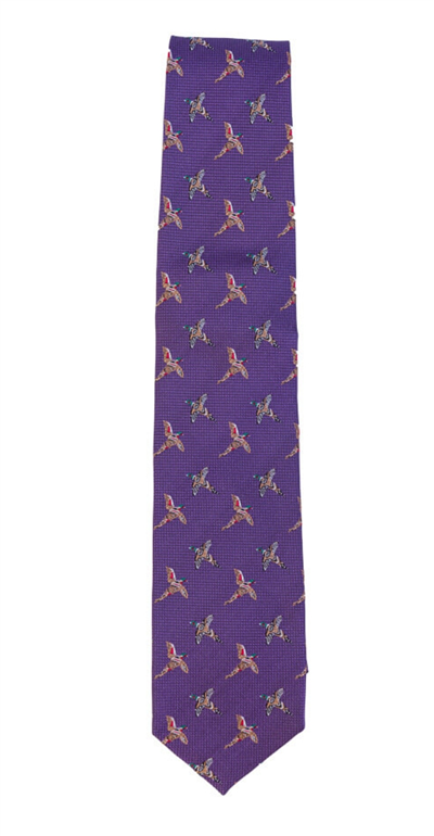 Bonart Silk Pheasant Tie - Purple